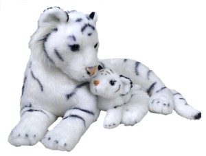 Mom and Baby Tiger White - Wild Republic - biały tygrys 38 cm, maskotka pluszowa