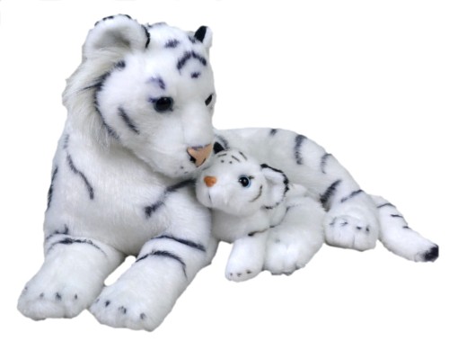Maskotka pluszowa biały tygrys mama z dzieckiem Wild Republic 38 cm