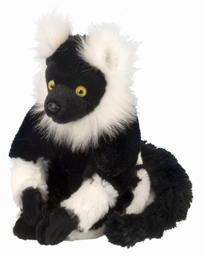 Black White Ruffed Lemur mini - Wild Republic - czarno-biały lemur wari 20 cm, maskotka pluszowa