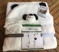 Panda kocyk z kapturkiem dla dzieci polarowy Noxxiez zapakowany