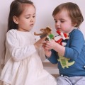 Zwierzęta leśne zestaw pacynek na palce dla dzieci 6m+ sigikid z dziećmi w zabawie