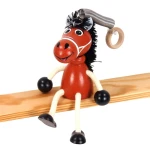 Brown horse - Krokido - drewniany brązowy koń na sprężynie