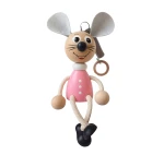 Lady Mouse - Krokido - drewniana mysz na sprężynie