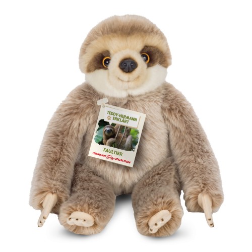 Jasnobrązowy pluszowy leniwiec 22cm z jasnym pyszczkiem maskotka premium Hermann Teddy Collection