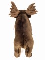 Ciemnobrązowy pluszowy łoś 30cm z beżowym porożem maskotka premium Hermann Teddy Collection od tyłu