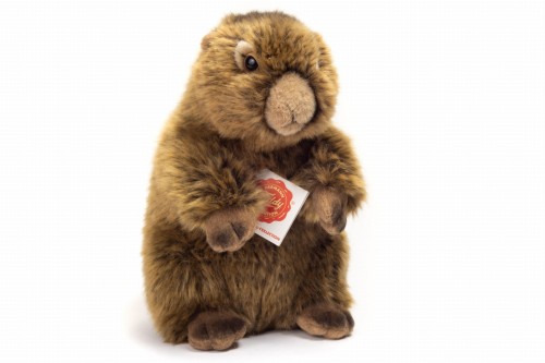 Brązowy pluszowy świstak 20cm w pozycji siedzącej maskotka premium Hermann Teddy Collection