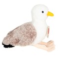Biało-szara pluszowa mewa 20cm z żółtym dziobem maskotka premium Hermann Teddy Collection siedząca