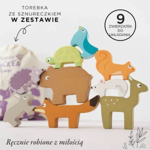 Drewniane figurki zwierząt leśnych – układanka dla dzieci 18m+ – Le Toy Van
