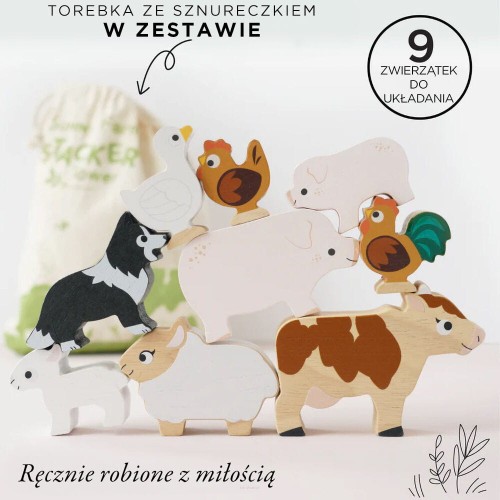Drewniane figurki zwierząt wiejskich Le Toy Van – zestaw 9 sztuk