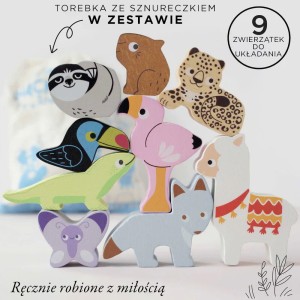 Drewniane figurki zwierząt górskich – układanka dla dzieci 18m+ – Le Toy Van
