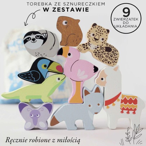 Drewniane figurki zwierząt górskich Le Toy Van – zestaw 9 sztuk