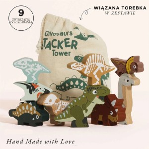 Drewniane figurki dinozaurów – układanka dla dzieci 18m+ – Le Toy Van