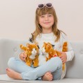 Rudopomarańczowy pluszowy kot w paski 20cm maskotka premium Hermann Teddy Collection z dzieckiem