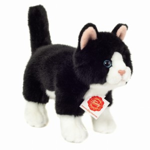 Cat black-white - Hermann Teddy Collection - kot czarno-biały 20 cm, maskotka pluszowa