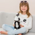 Czarno-biały pluszowy kot 20cm z białymi skarpetkami maskotka premium Hermann Teddy Collection z dzieckiem