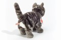 Szary pluszowy kot 20cm o miękkim futerku maskotka premium Hermann Teddy Collection od tyłu