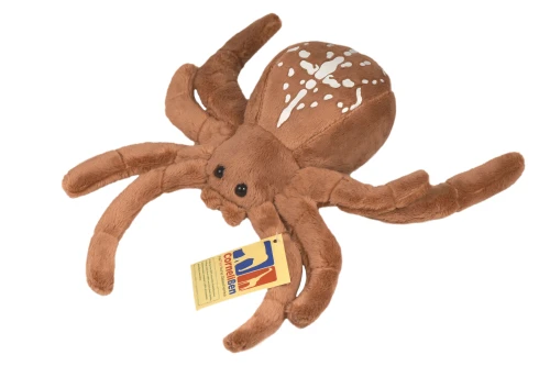 Brązowa maskotka pluszowa pająk krzyżak Cornelissen o szerokości 24 cm
