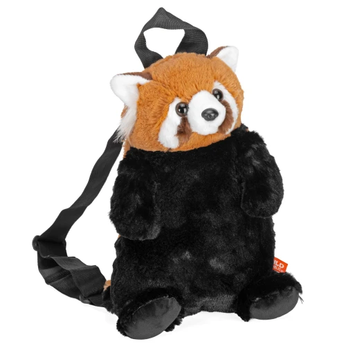 Plecak maskotka panda czerwona Wild Republic z puszystym pasiastym ogonem