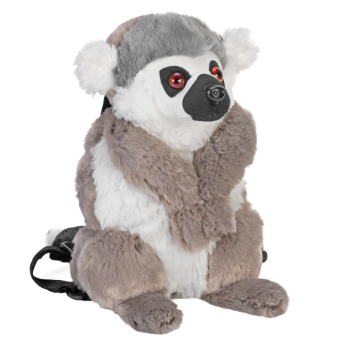 Plecak maskotka szary lemur Wild Republic z długim ogonem w biało czarne pasy